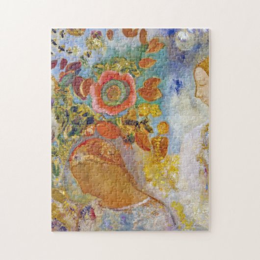Puzzle Deux jeunes filles parmi les fleurs, Redon (Vertical)