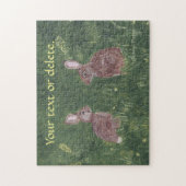 Puzzle Deux lapins de lapin sauvages dans l'herbe Votre t (Vertical)