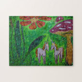 Puzzle Deux licornes sous un champignon (Horizontal)