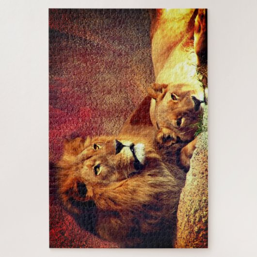 Puzzle Deux Lions (Vertical)