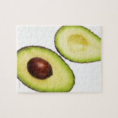 Puzzle Deux moitiés d'un avocat, sur blanc (Horizontal)