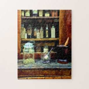 Puzzle Deux mortiers et pilons et jarre de verre