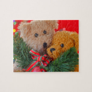 Puzzle Deux nounours avec verdure et arc