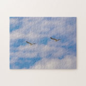 Puzzle Deux oiseaux qui volent dans les nuages Liberté Pu (Horizontal)