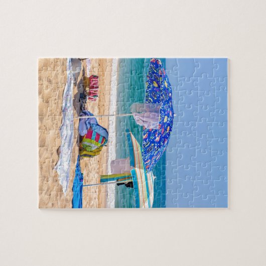 Puzzle Deux parasols et approvisionnements de plage à (Horizontal)