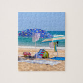 Puzzle Deux parasols et approvisionnements de plage à (Vertical)