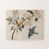 Puzzle Deux petits oiseaux près d'une branche de fleurs d (Horizontal)