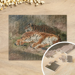 Puzzle Deux Tigres Couchés Rosa Bonheur