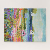 Puzzle Deux voiliers et chalet (Horizontal)