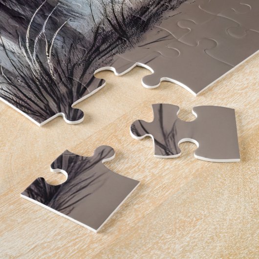 Puzzle Deux Wolves à Moonlight with Pack (Côté)