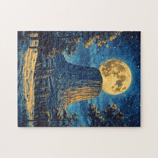 Puzzle Devils Tower Monument Nuit Vue Pittoresque Art (Horizontal)