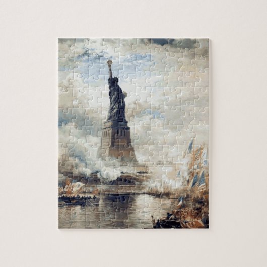 Puzzle Dévoilement de la statue de la liberté en 1886 (Vertical)