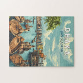 Puzzle Dhaka Bangladesh Illustration Voyage Art Vintage (Horizontal)