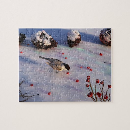 Puzzle d'hiver du chickadee (Horizontal)