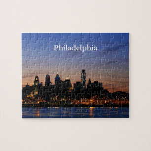 Puzzle d'horizon de coucher du soleil de Philly