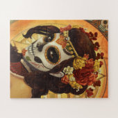 Puzzle Dia De Los Muertos Throw Pillow (Horizontal)