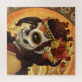 Puzzle Dia De Los Muertos Throw Pillow (Horizontal)