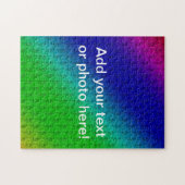 Puzzle Diag Arc-en-ciel dégradé Floral Motif bleu vert (Horizontal)