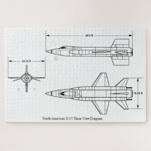 Puzzle Diagramme à trois vues du X-15 nord-américain