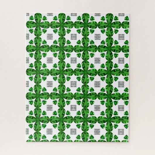 Puzzle Diamant & Emerald Gemstone Art, Vert (Vertical)