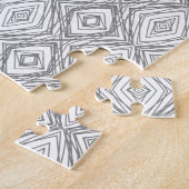 Puzzle Diamant géométrique noir et blanc (Côté)