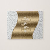 Puzzle Diamants de glam, Monogramme d'or, Nom du script (Horizontal)