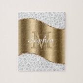 Puzzle Diamants de glam, Monogramme d'or, Nom du script (Vertical)