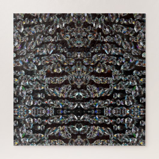 Puzzle Diamond brillant motif élégant argent et noir (Vertical)