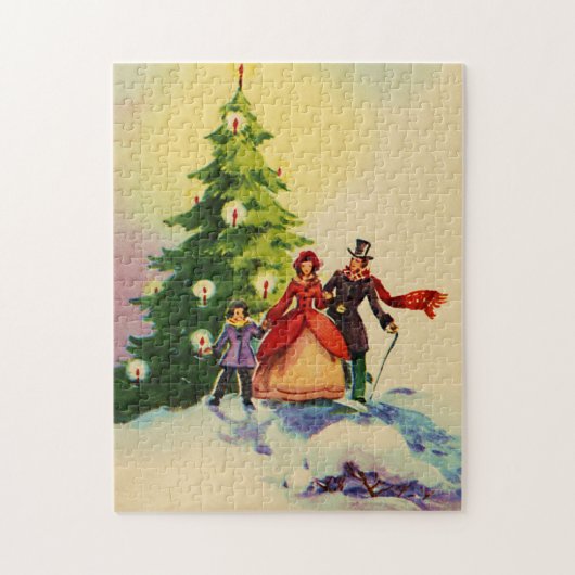 Puzzle Dickens style Christmas Illustration (Vertical)