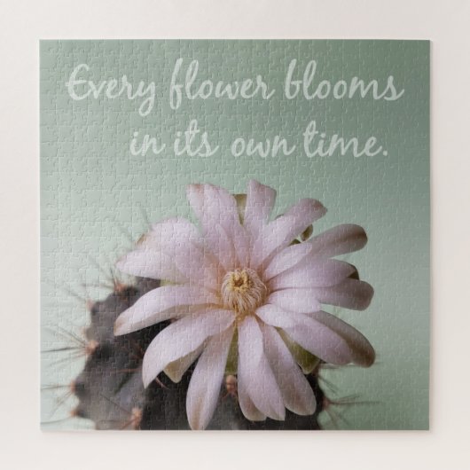 Puzzle Dicton Positif avec Fleur de Cactus en Fleur (Vertical)