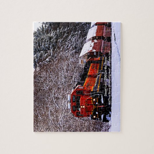 Puzzle Diesel Loco 2361 dans la neige - Ajouter un nom (Vertical)