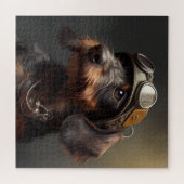 Puzzle Dieselpunk À poils durs Dachshund Steampunk Gogget (Horizontal)