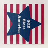 Puzzle Dieu Béni L'Amérique Rouge Blanc Et Bleu (Horizontal)