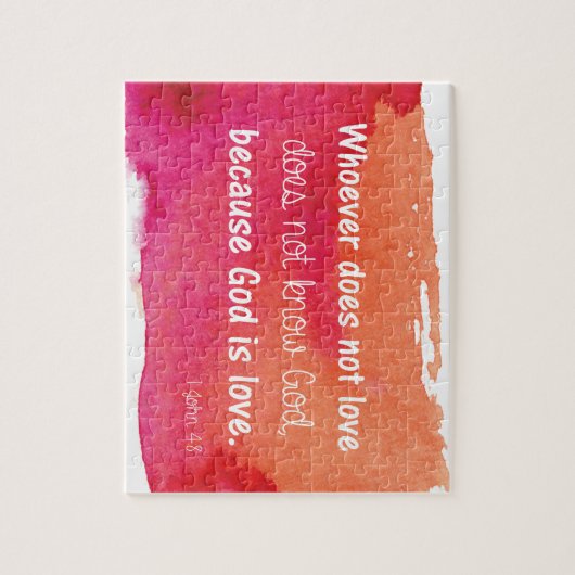 Puzzle Dieu est Amour Aquarelle Peinture Bible Verse (Vertical)