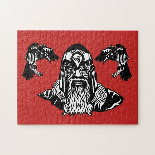 Puzzle Dieu Odin des norses avec son Ravens (Horizontal)