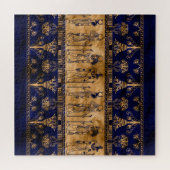 Puzzle Dieux égyptiens et frontière ornementale -or bleu (Horizontal)