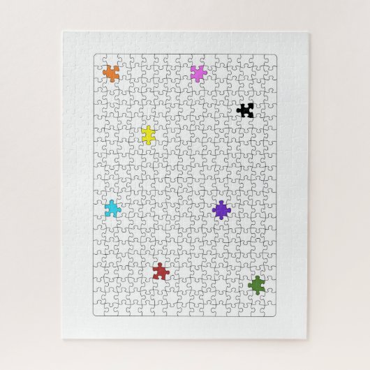 Puzzle Difficile Blanc quelques pièces colorées abstrait (Vertical)