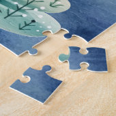 Puzzle Difficile Village de Noël Bleu d'hiver & Gnome (Côté)