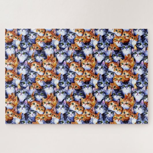 Puzzle Difficile | visages de chat collage gingembre gris (Horizontal)