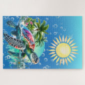Puzzle difficile Whimsical Tortue de mer Jigsaw (Horizontal)