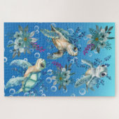 Puzzle difficile Whimsical Tortue de mer Jigsaw (Horizontal)