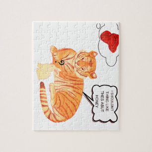 Puzzle Dilemma Tigre et Lapin Drôle - Belle Comique Anima