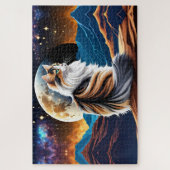 Puzzle Dilute Calico Chat et Lune du désert (Vertical)