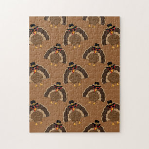 Puzzle Dinde cool amusant de Thanksgiving motif marron