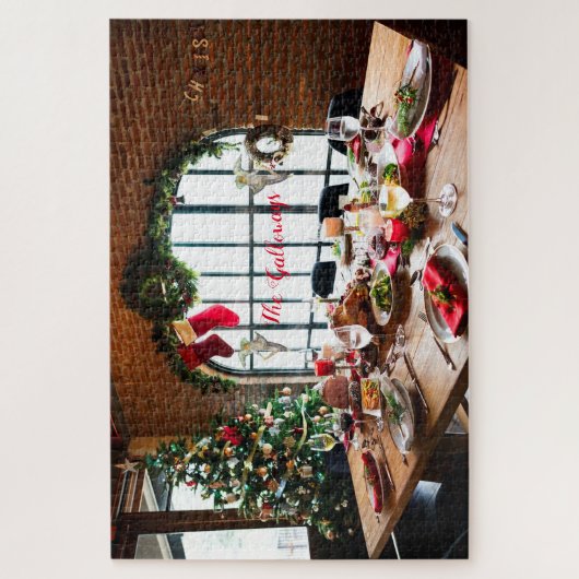 Puzzle Dîner de Noël Monogramme Alimentation Anges Tradit (Vertical)