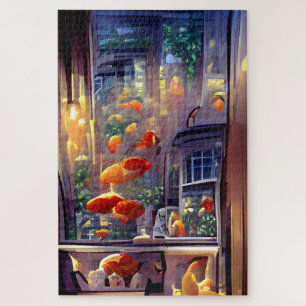 Puzzle Dîner romantique Pétales sur la brise Fenêtre