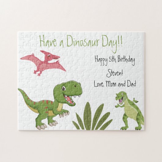 Puzzle Dinosaur fête d'anniversaire (Horizontal)