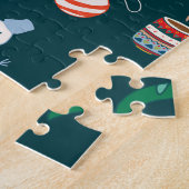 Puzzle Dinosaur T-Rex : Nouvel An de Noël. (Côté)