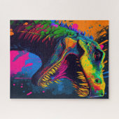 Puzzle Dinosaur T Rex Orange Bleu (Horizontal)
