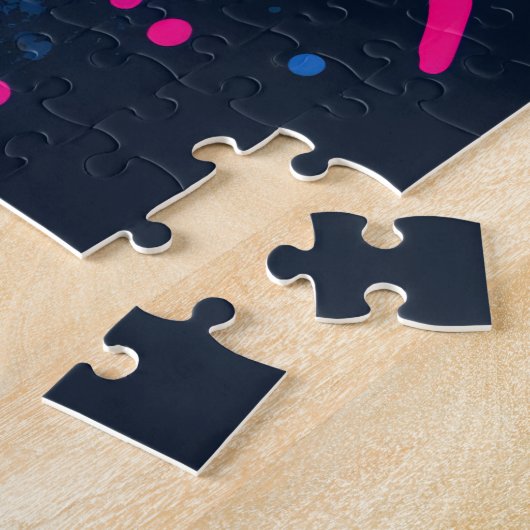 Puzzle Dinosaur T Rex Orange Bleu (Côté)